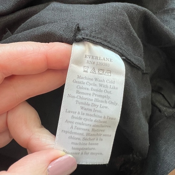 Everlane The Smocked Linen Shift Dress: Black NWT - Picture 15 of 16